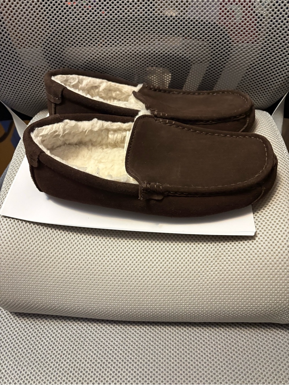 New Koolaburra by Ugg Brown Faux-Suede Fleece-Lined Slip-On Moccasins